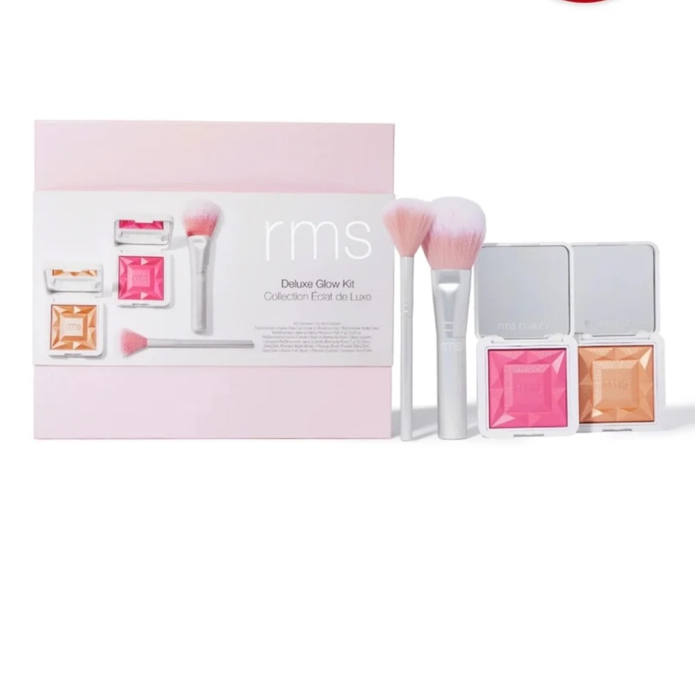 rms beauty Deluxe Glow Kit, Living Luminizer Glow Quad, Legendary Lip Oil